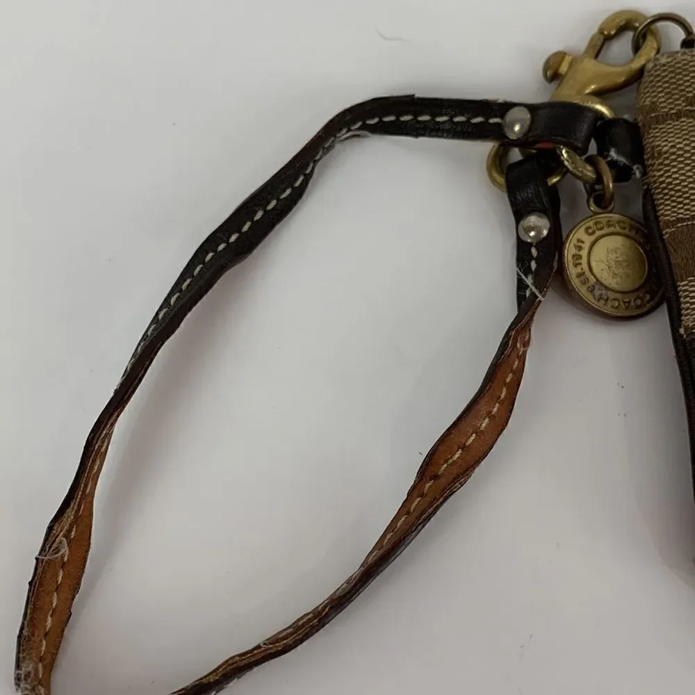 Coach Brown monogram wristlet